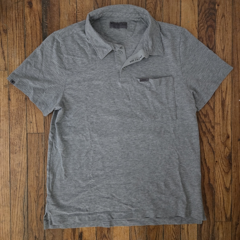 FigsPro Pique Short Sleeve Scrub Top in Grey, Men's Size XL
